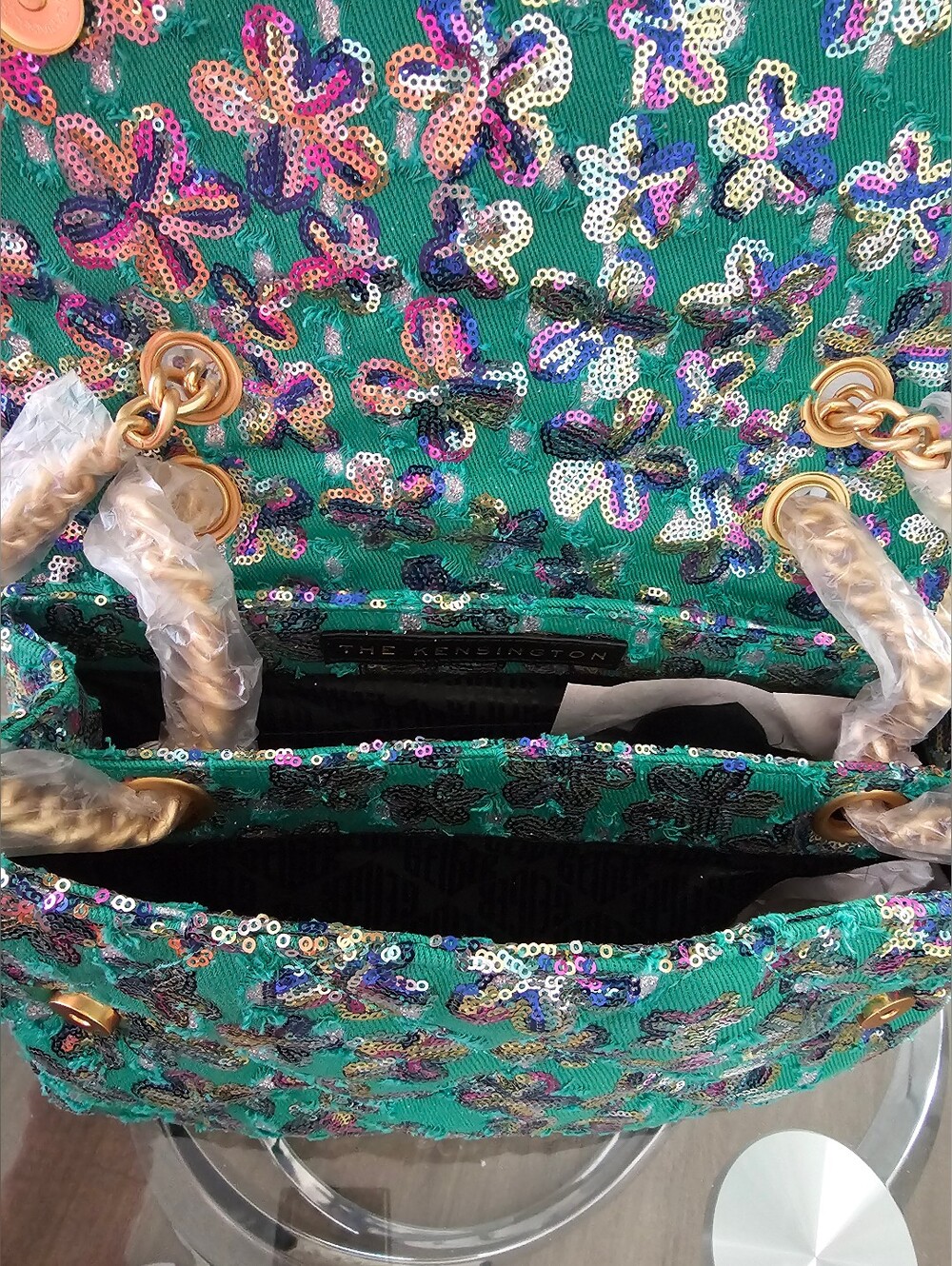Kurt Geiger London Large Sequin Floral  Bag . - Picture 7 of 13